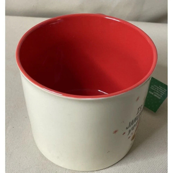 Pug Dog Puppy Mug Cup Ceramic Is It January Yet?? 17 Oz‎ NEW Sleigh Bell - Picture 3 of 6